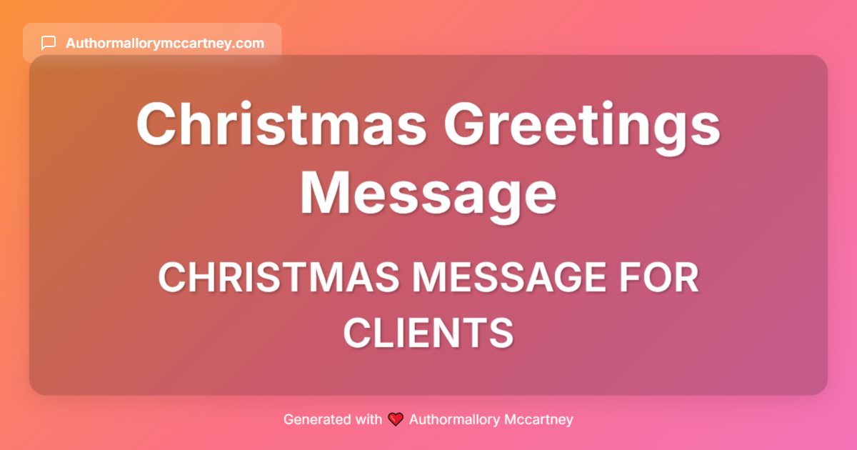christmas message for clients