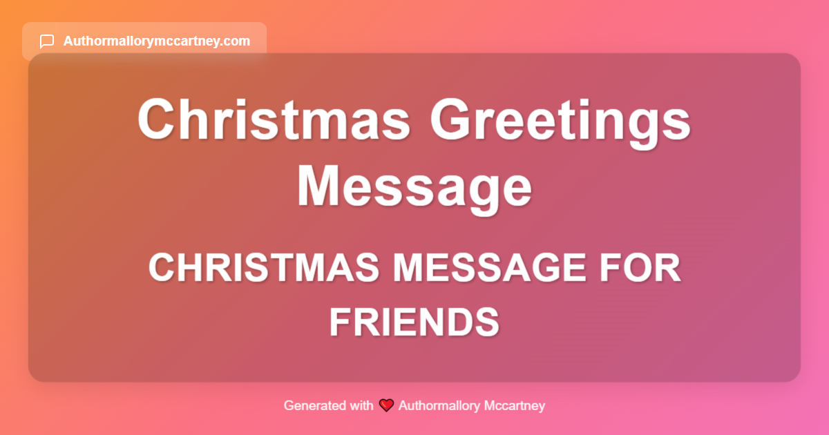 christmas message for friends
