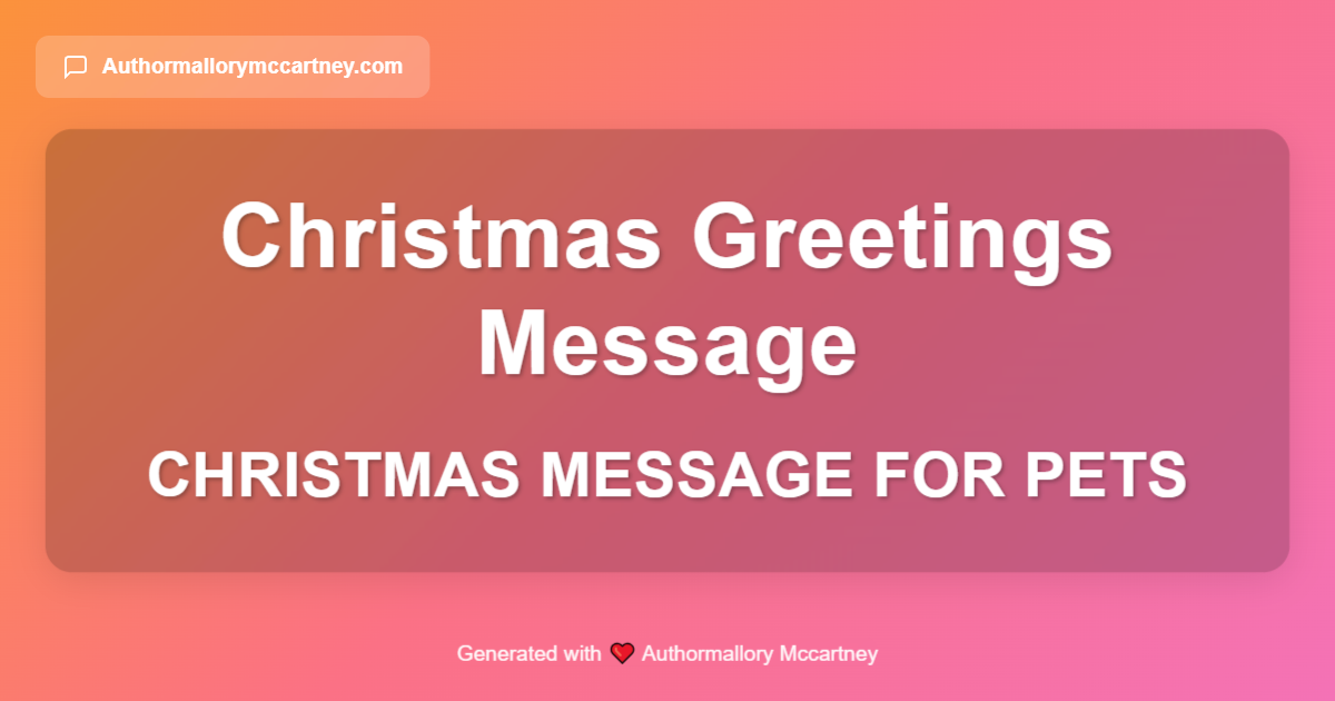 christmas message for pets