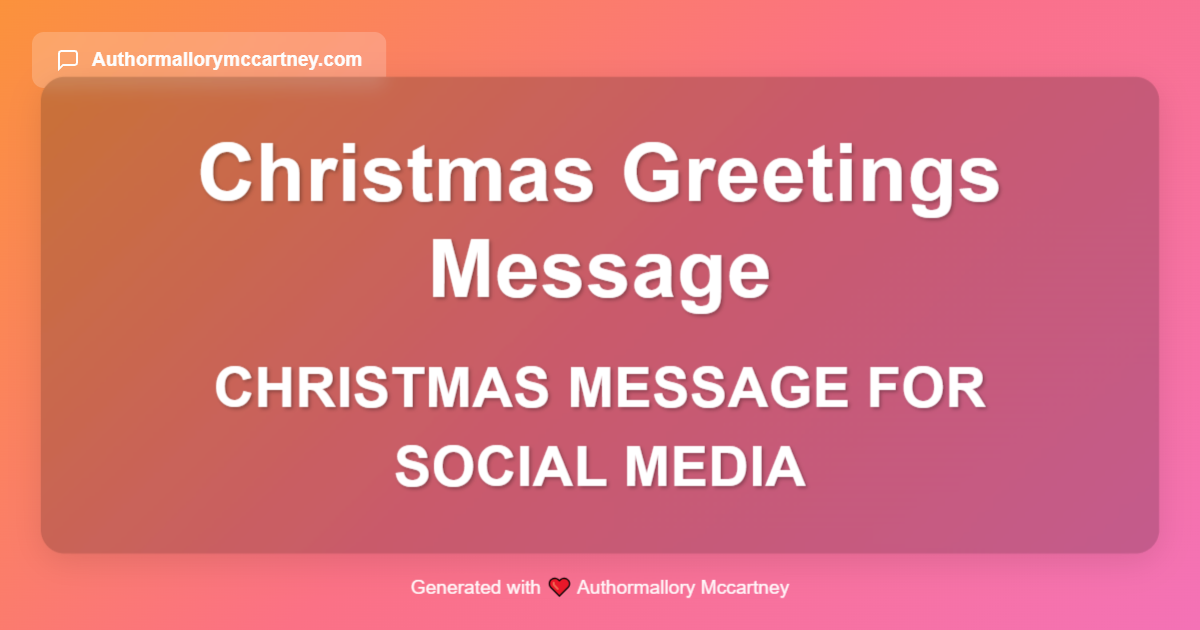 christmas message for social media