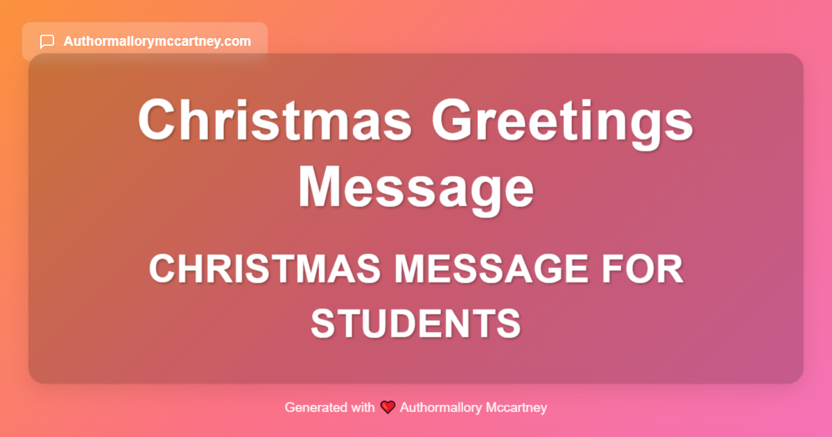 christmas message for students