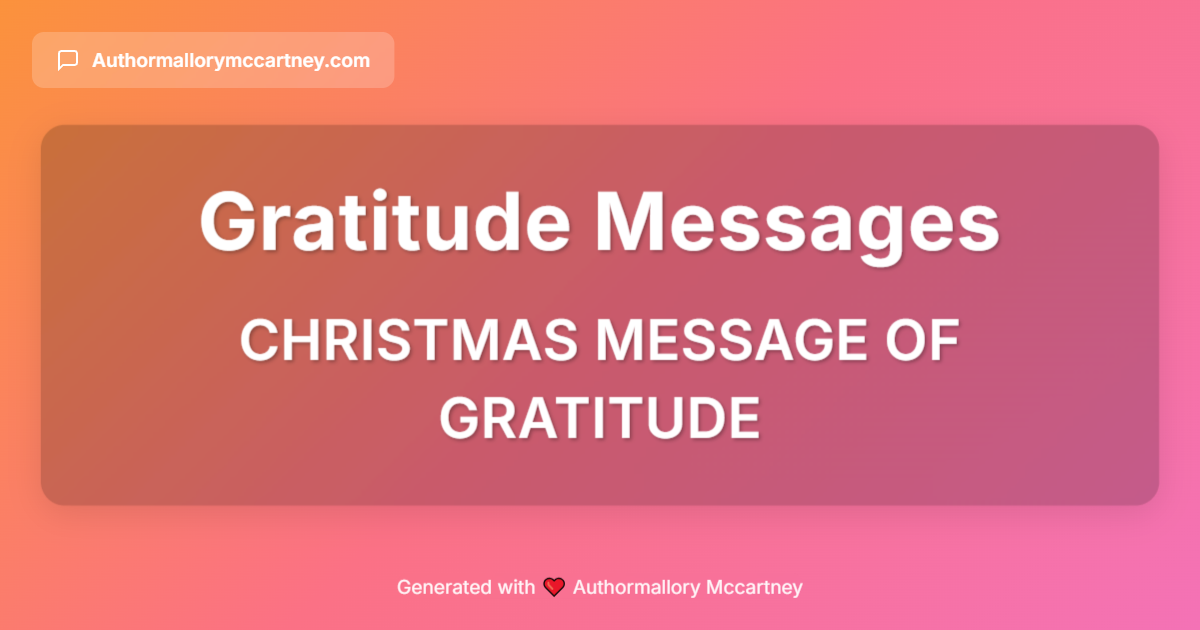 christmas message of gratitude