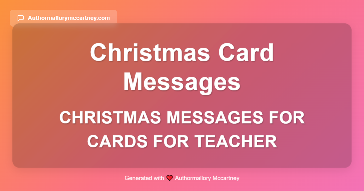 christmas messages for cards for teacher