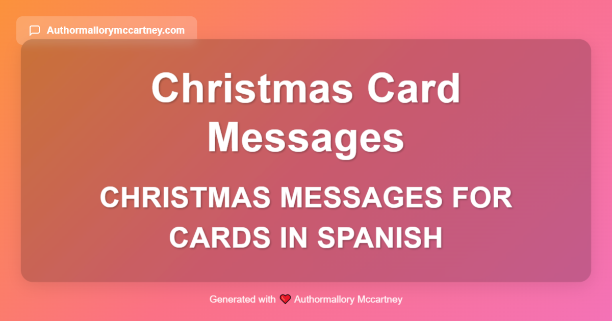 christmas messages for cards in spanish