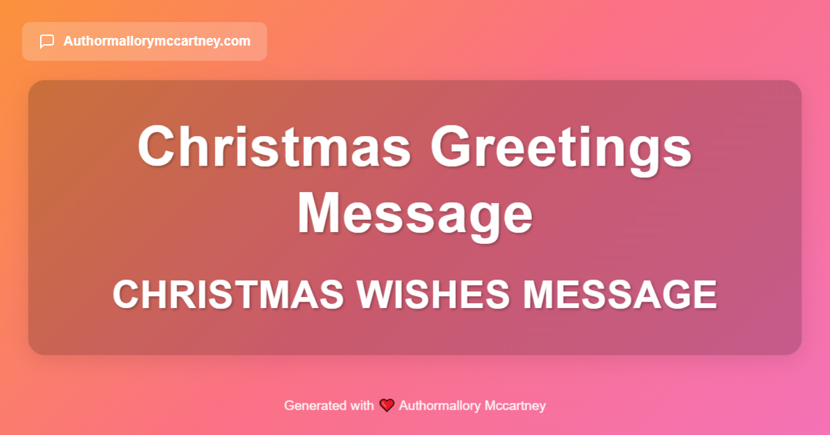 christmas wishes message