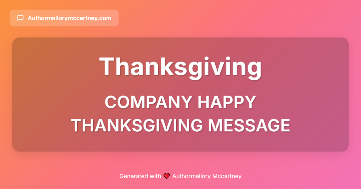 company happy thanksgiving message