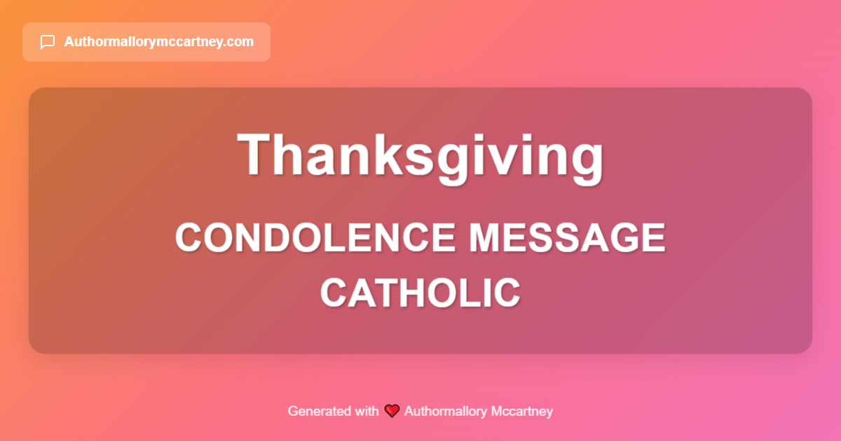 condolence message catholic