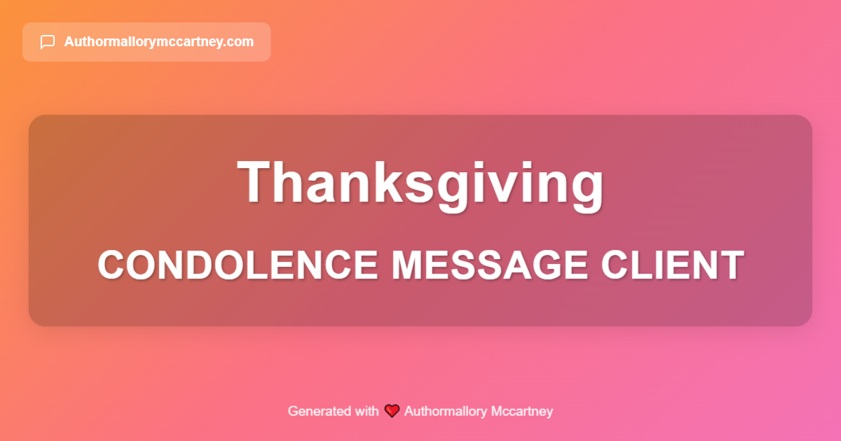 condolence message client