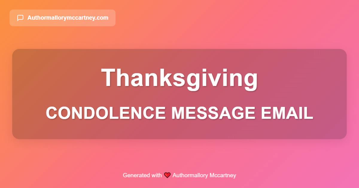 condolence message email
