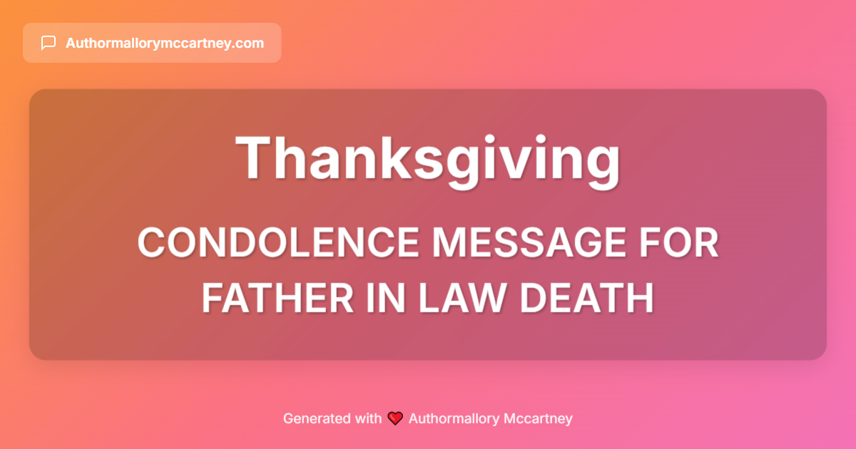 condolence message for father in law death
