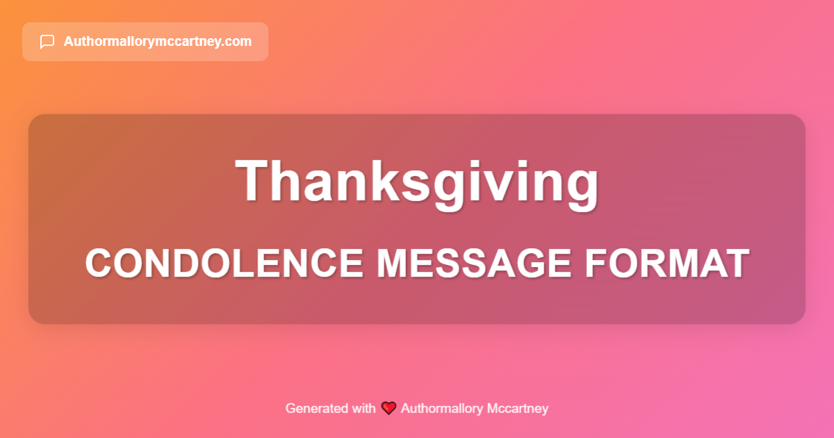 condolence message format