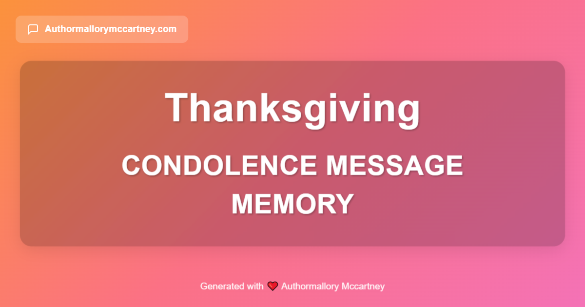 condolence message memory