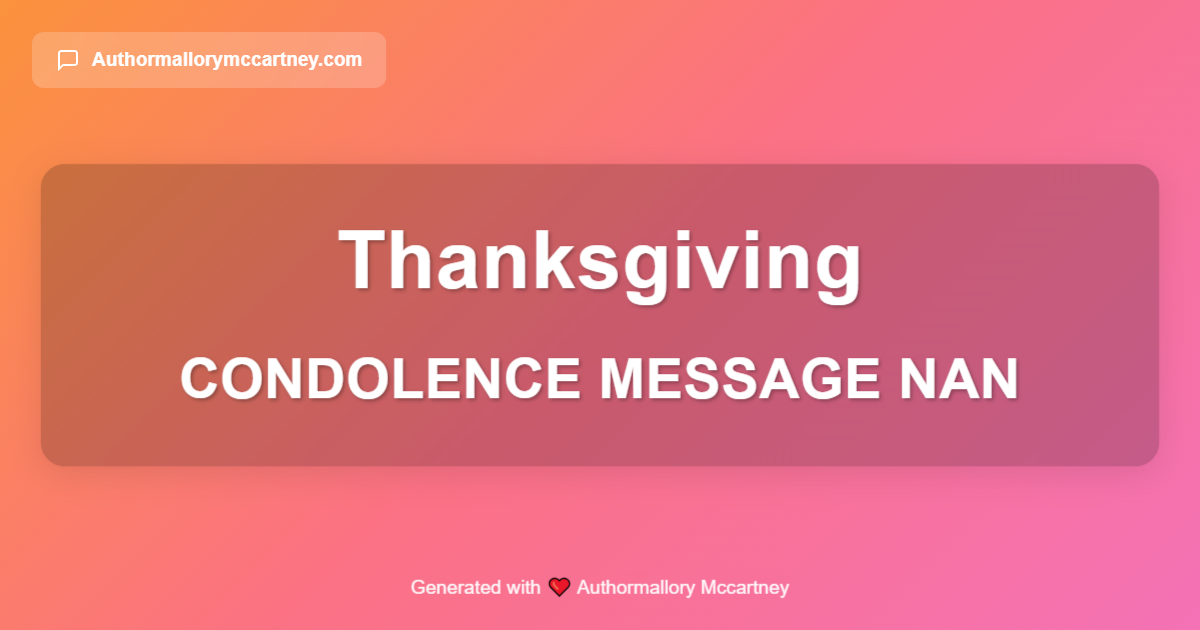 condolence message nan