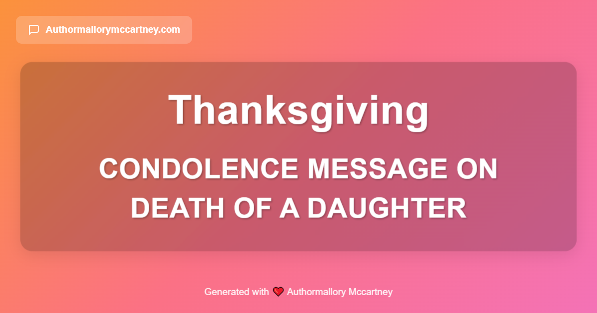 condolence message on death of a daughter