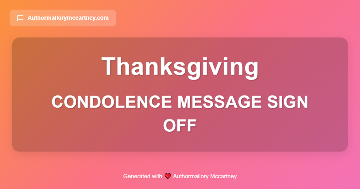 condolence message sign off