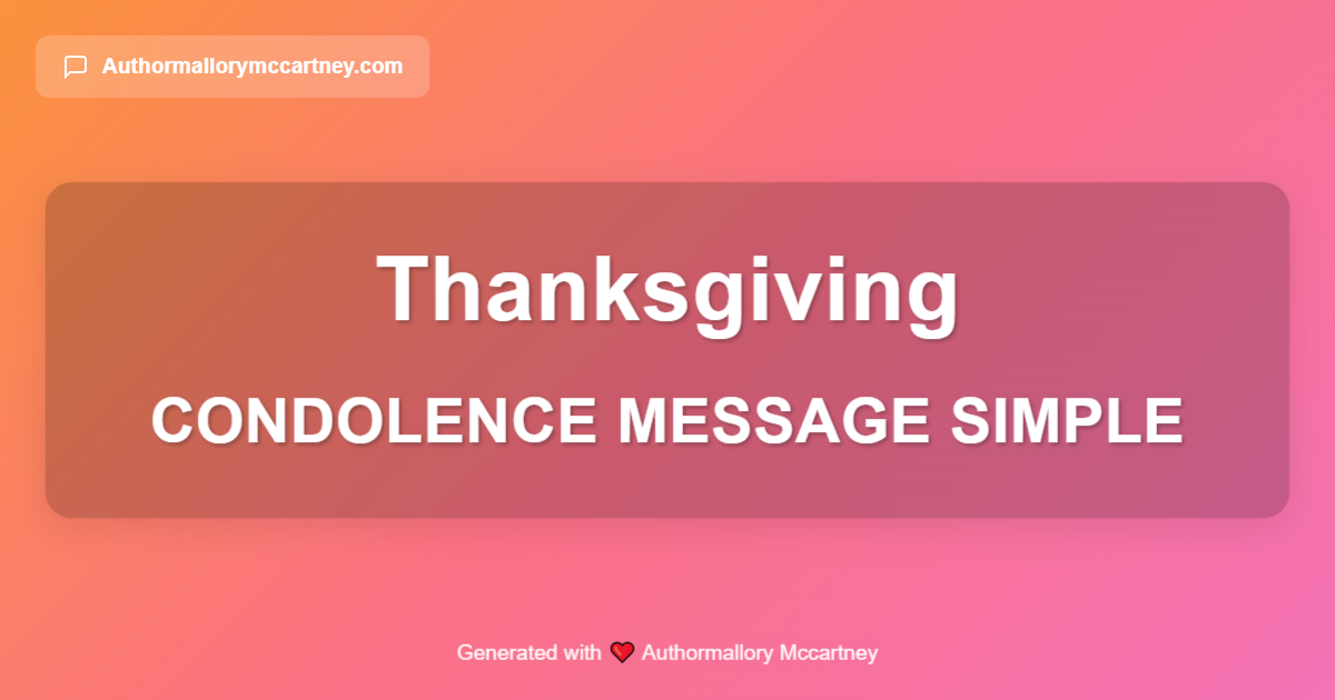 condolence message simple