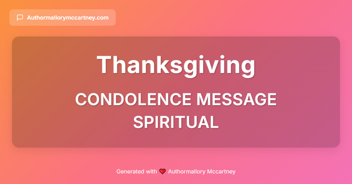 condolence message spiritual