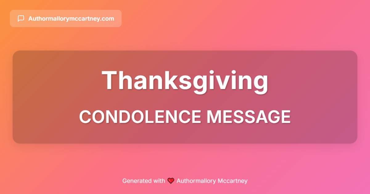 condolence message