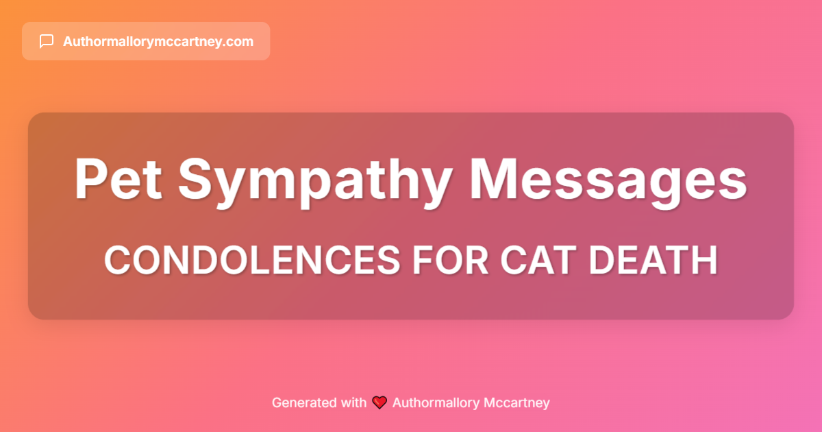 condolences for cat death