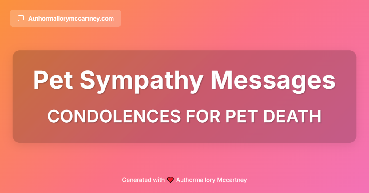condolences for pet death