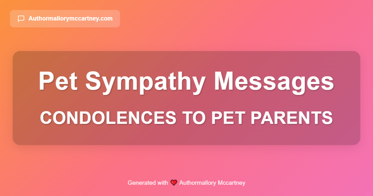 condolences to pet parents