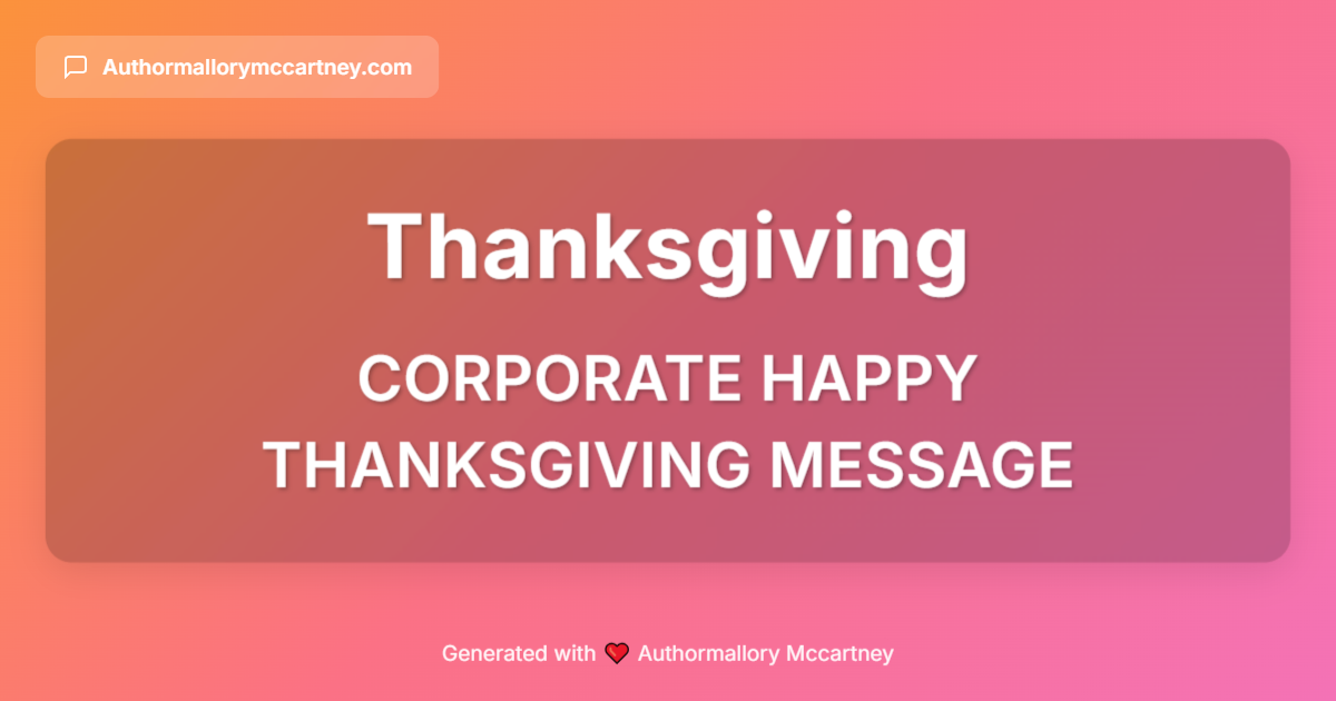 corporate happy thanksgiving message