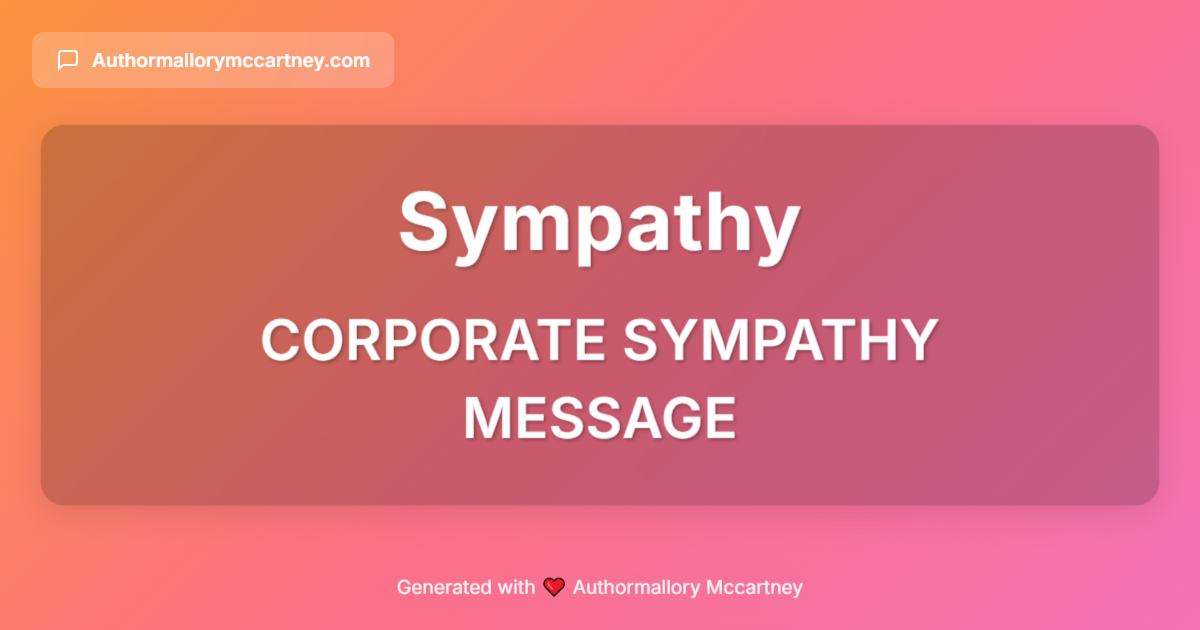 corporate sympathy message