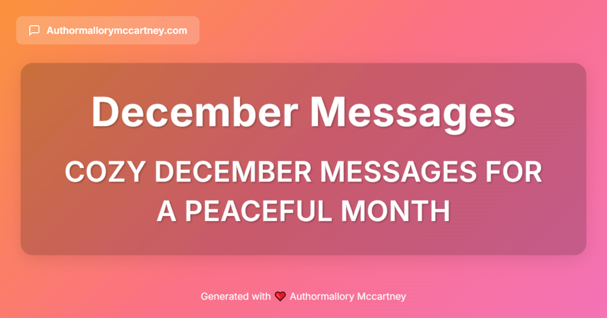 cozy december messages for a peaceful month