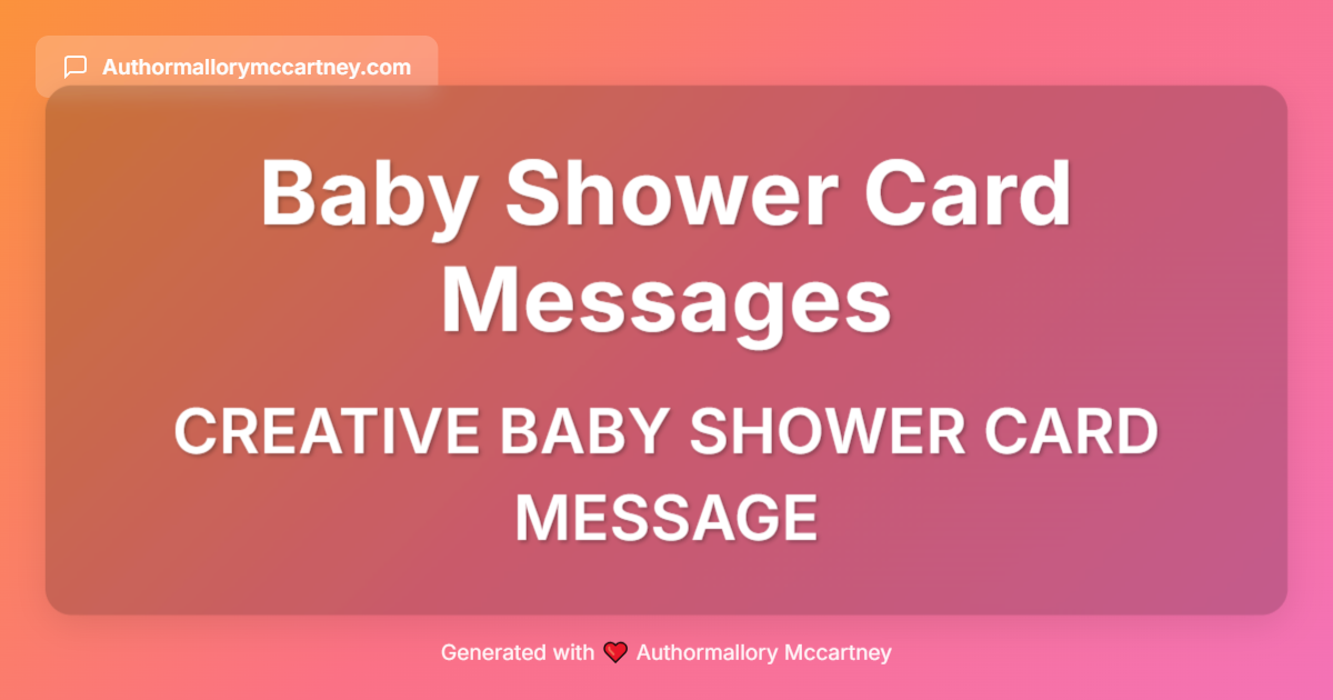 creative baby shower card message