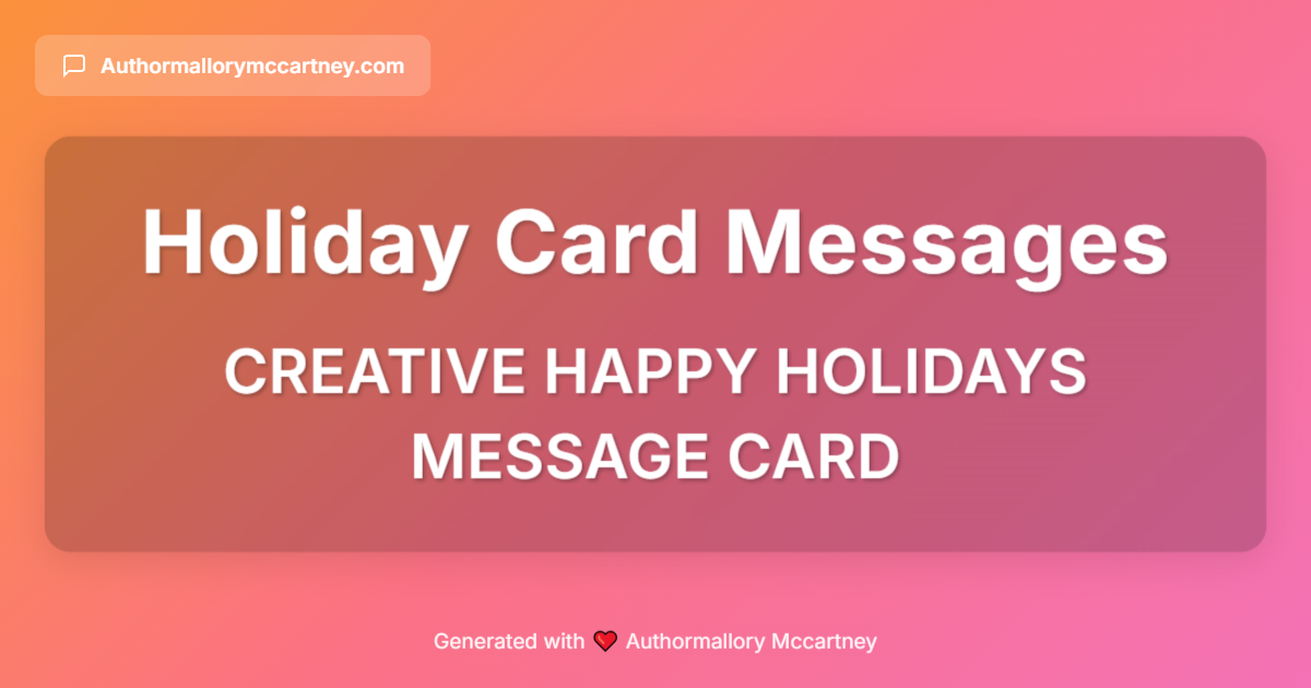 creative happy holidays message card