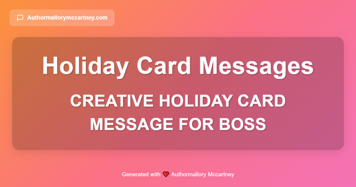 creative holiday card message for boss