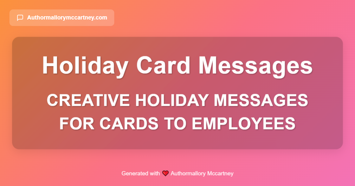 creative holiday messages for cards to employees