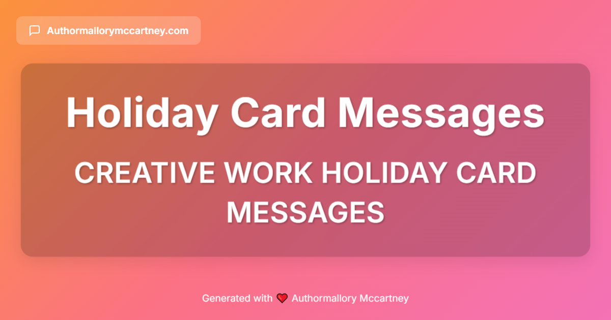 creative work holiday card messages
