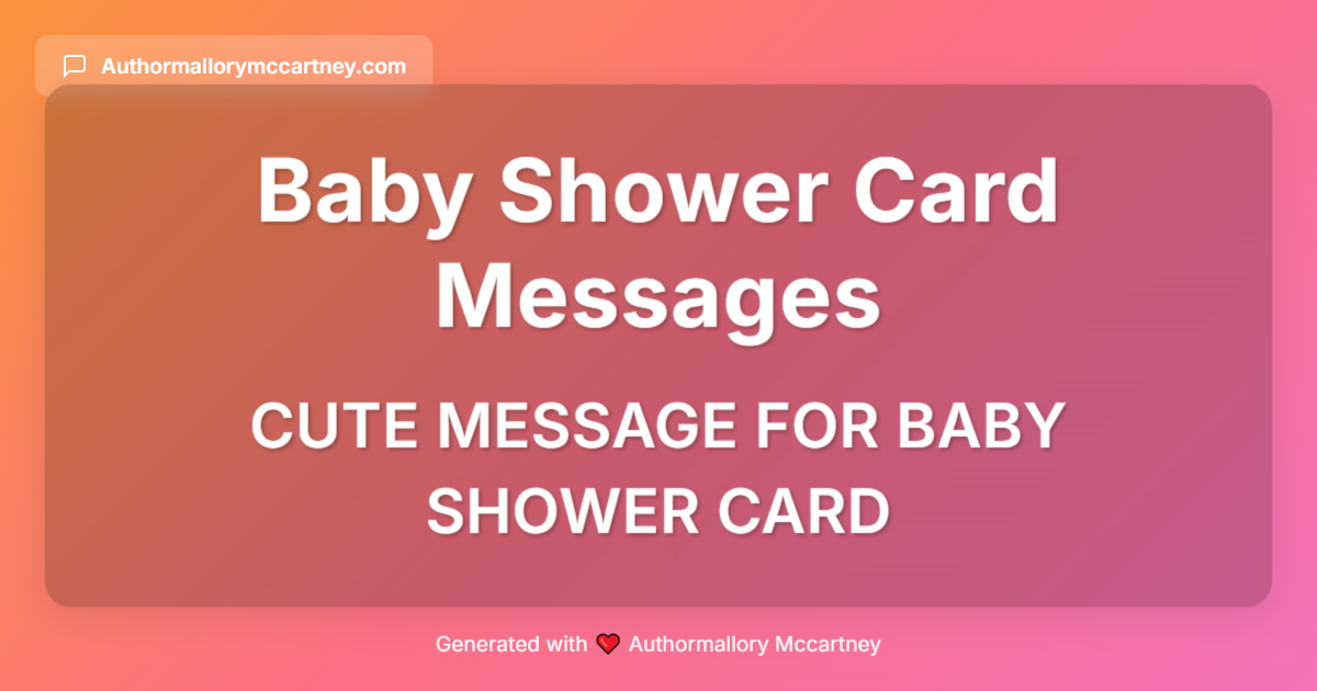 cute message for baby shower card