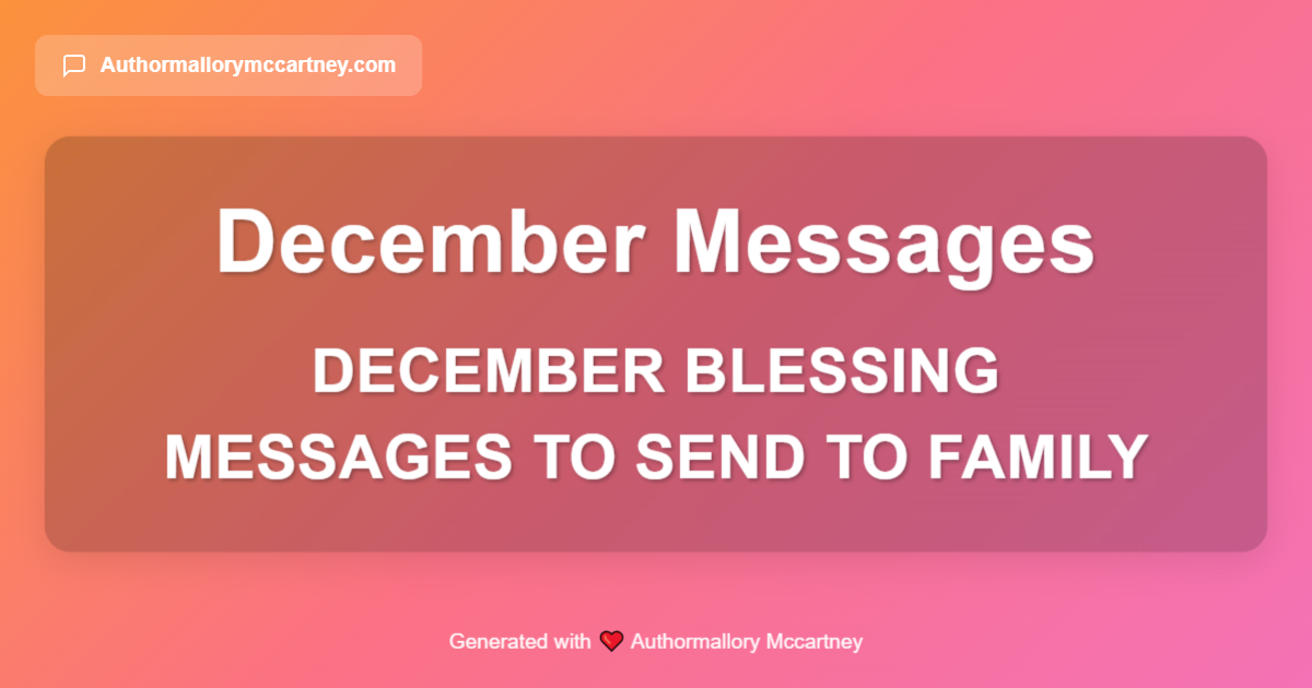 december blessing messages to send to family