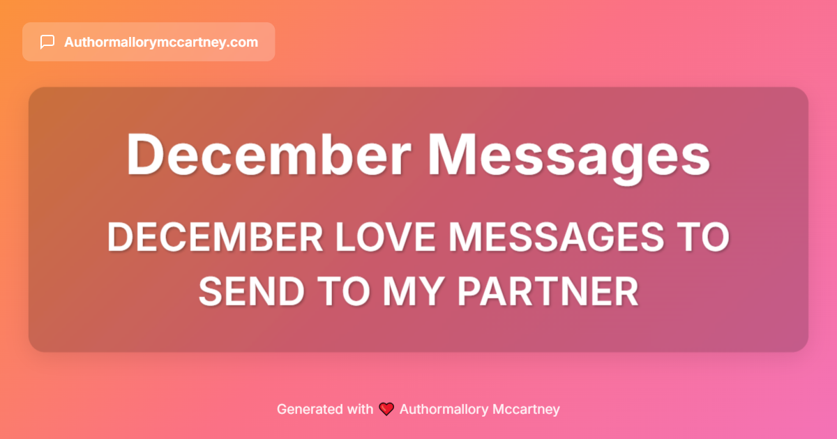 december love messages to send to my partner