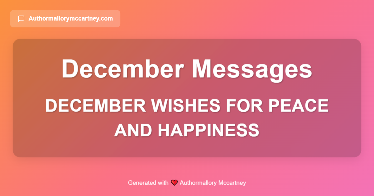 december wishes for peace and happiness