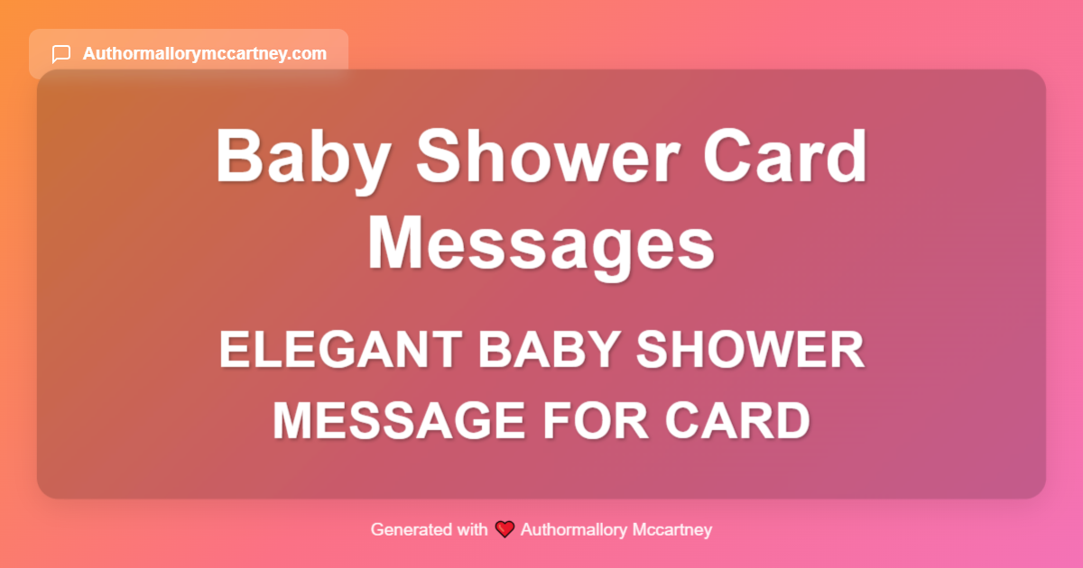 elegant baby shower message for card