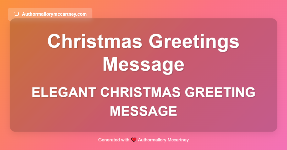 elegant christmas greeting message
