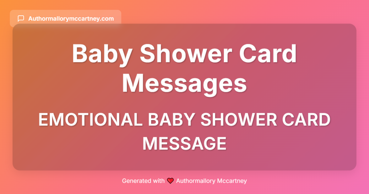 emotional baby shower card message