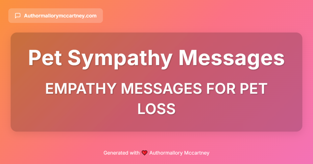 empathy messages for pet loss