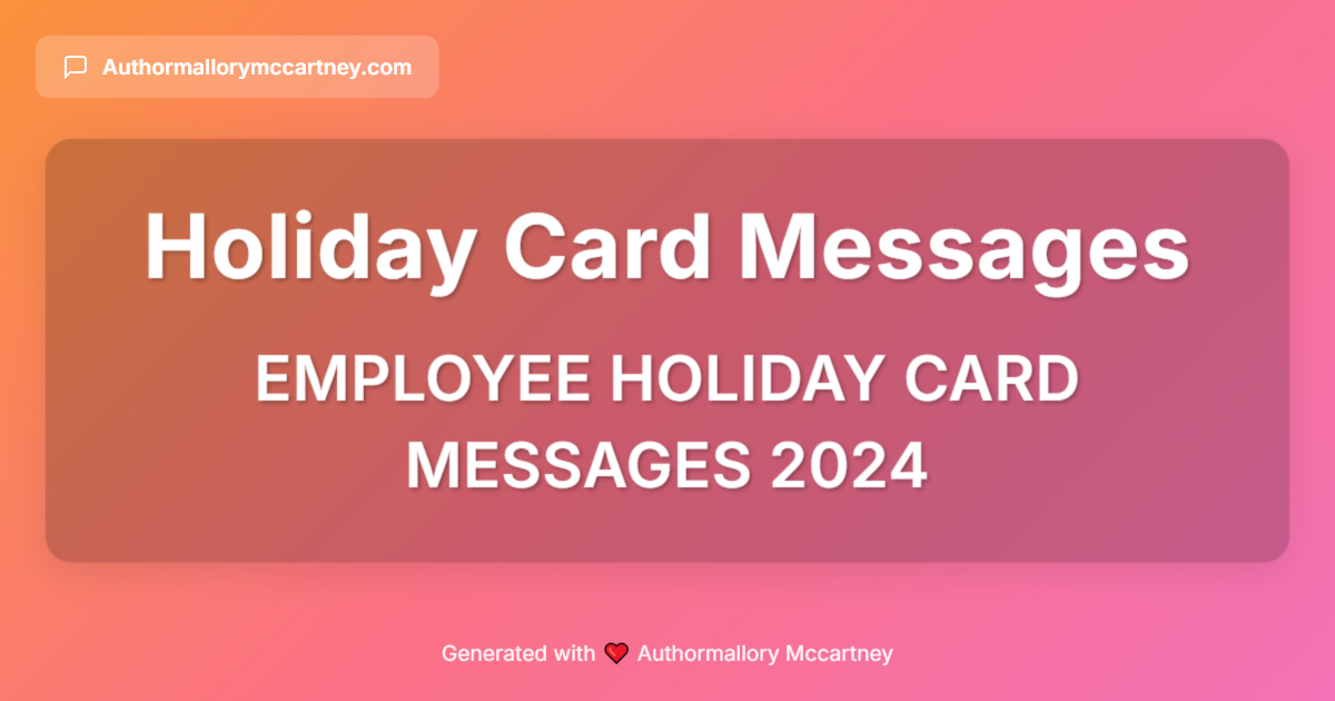 employee holiday card messages 2024