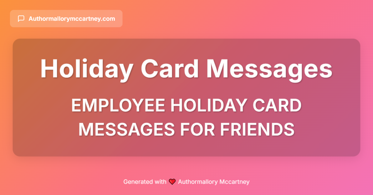 employee holiday card messages for friends