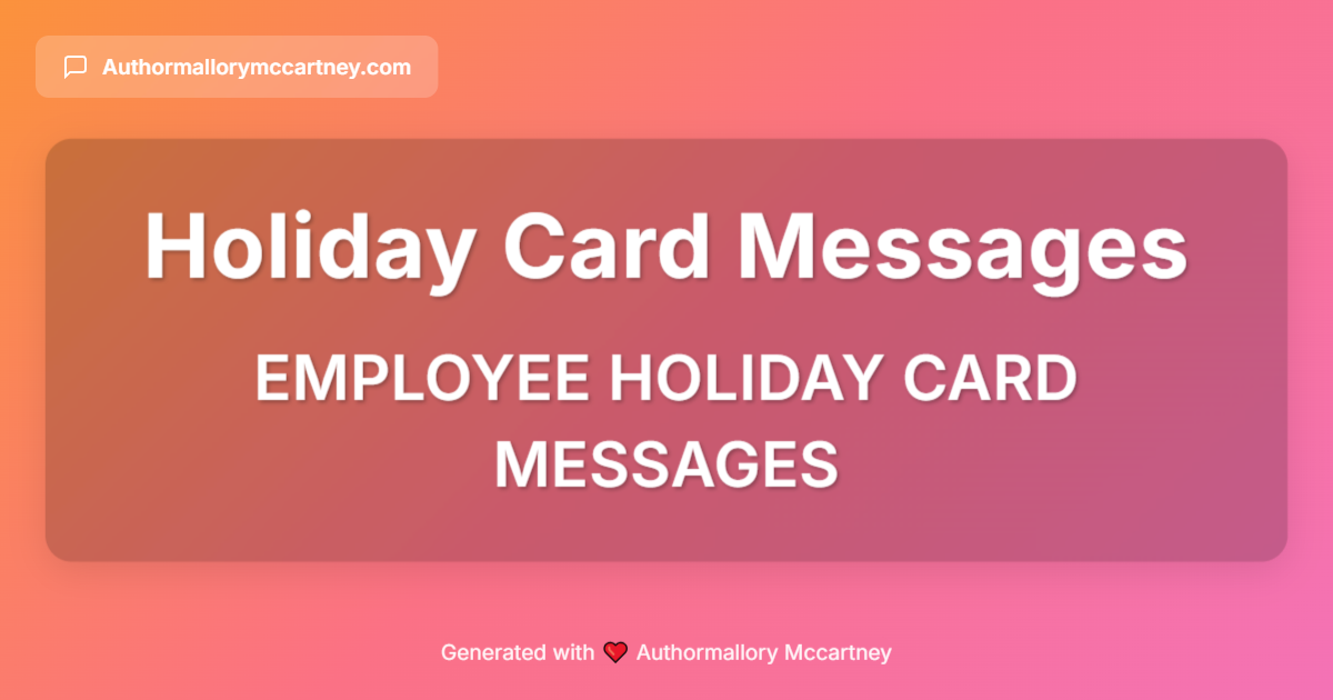 employee holiday card messages