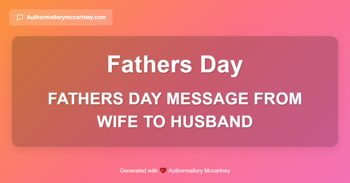 fathers day message from wife to husband