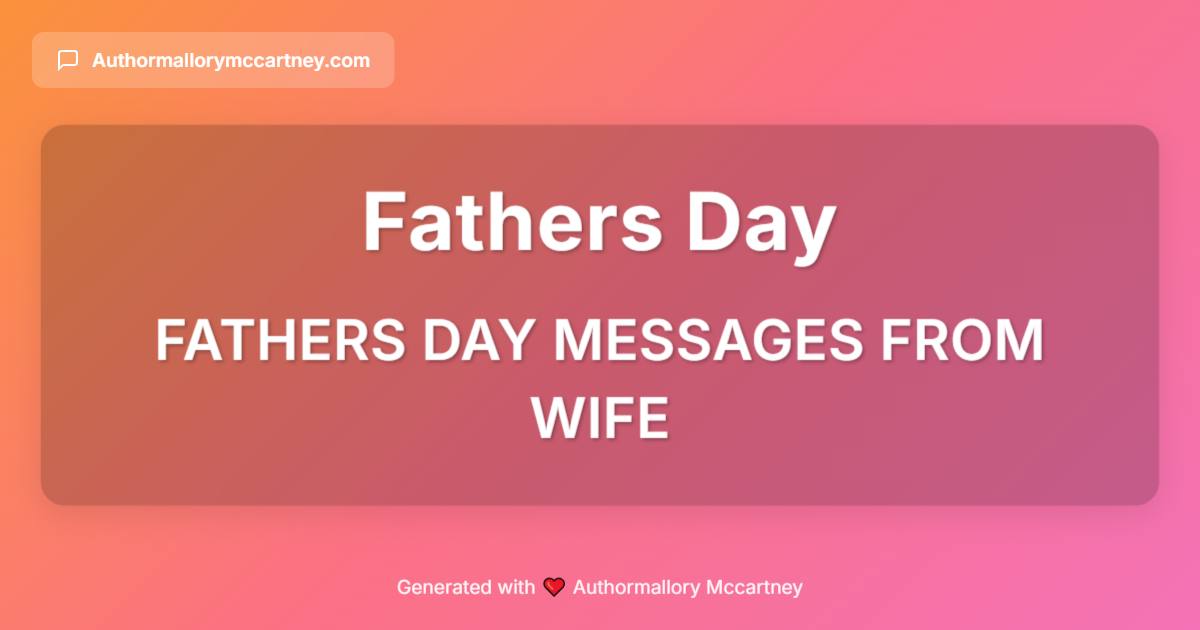fathers day messages from wife