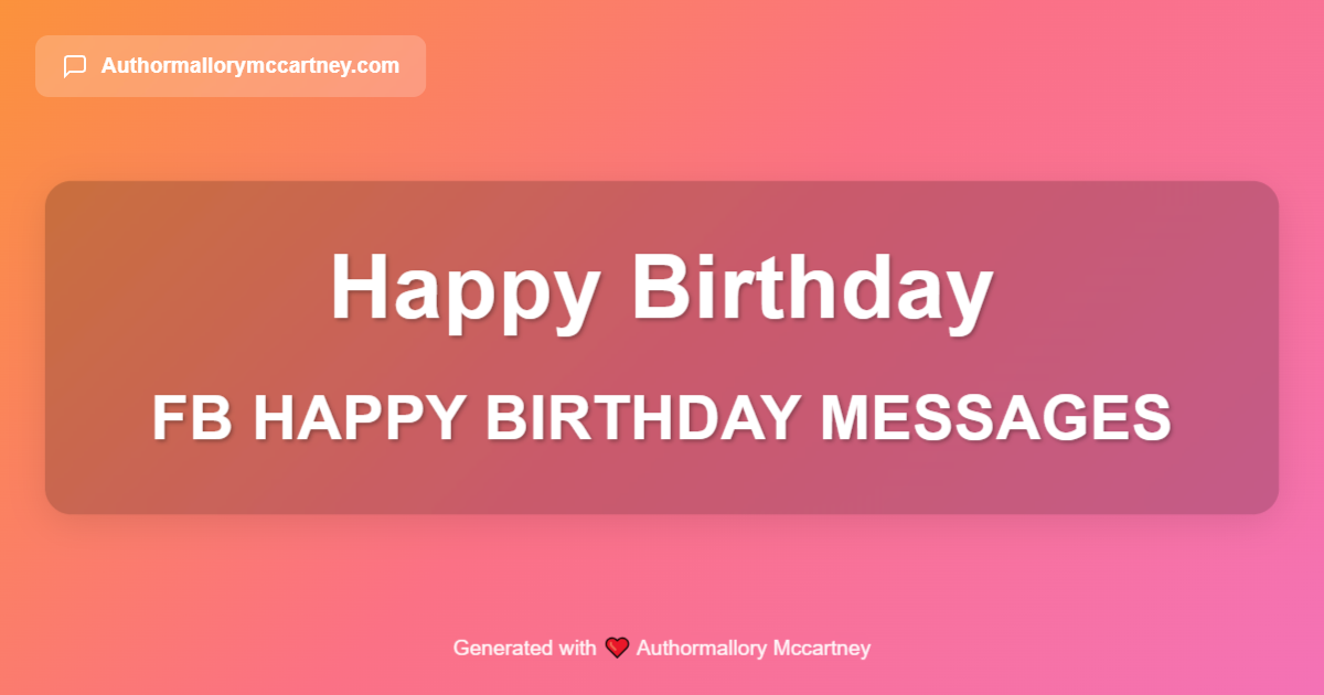 fb happy birthday messages