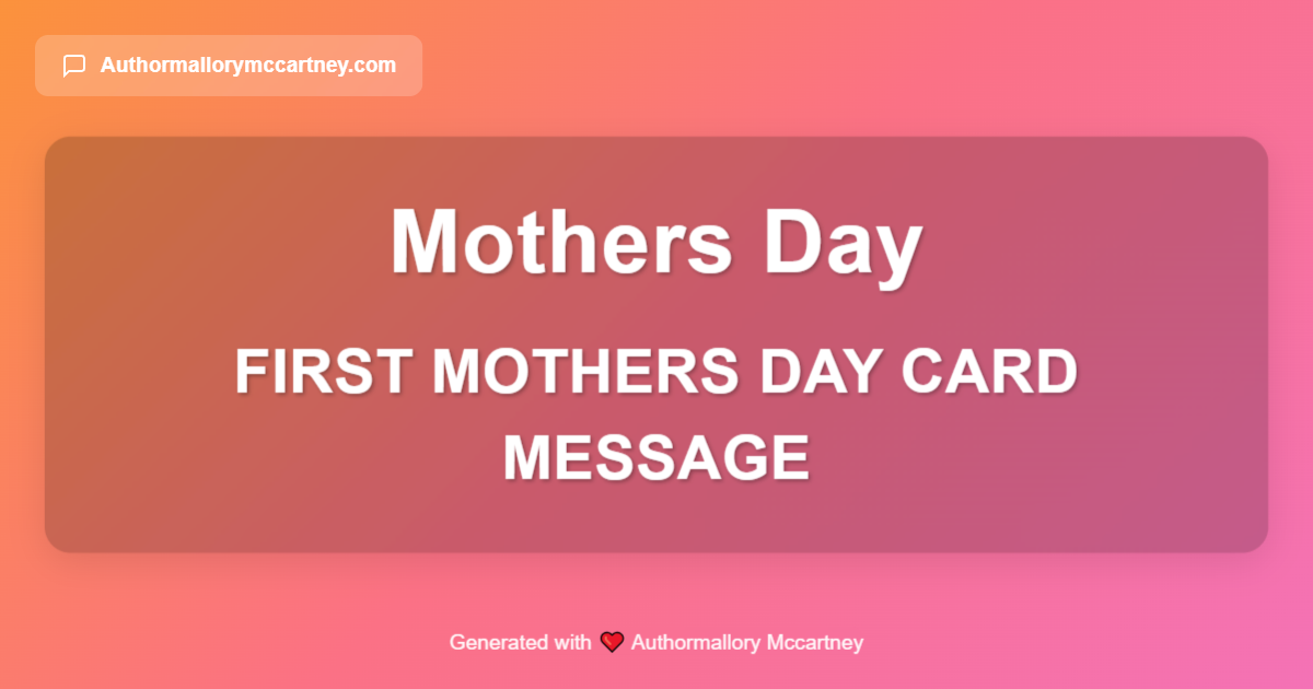 first mothers day card message