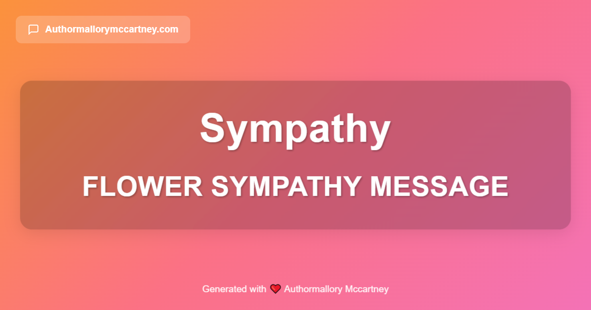 flower sympathy message