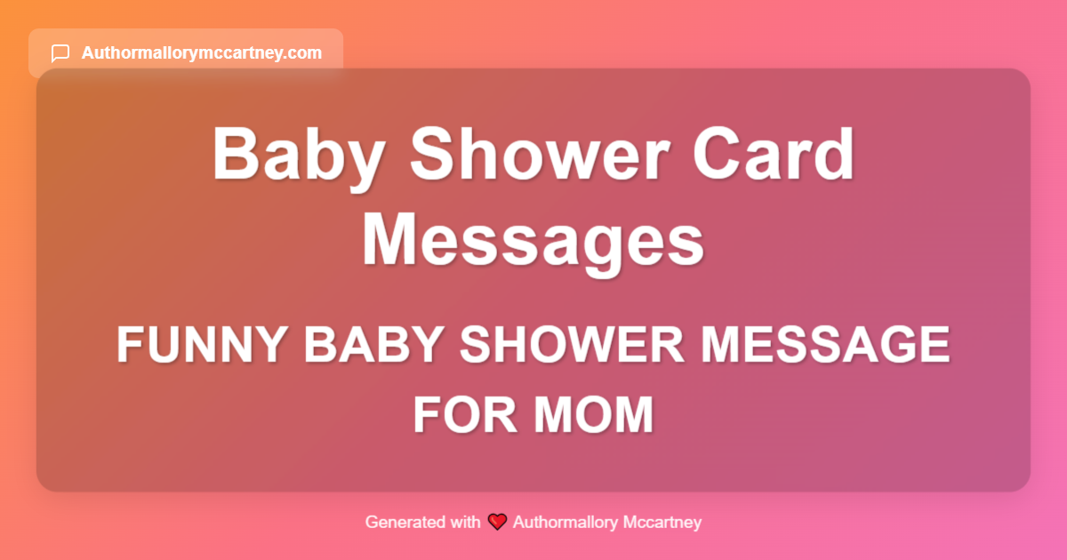 funny baby shower message for mom